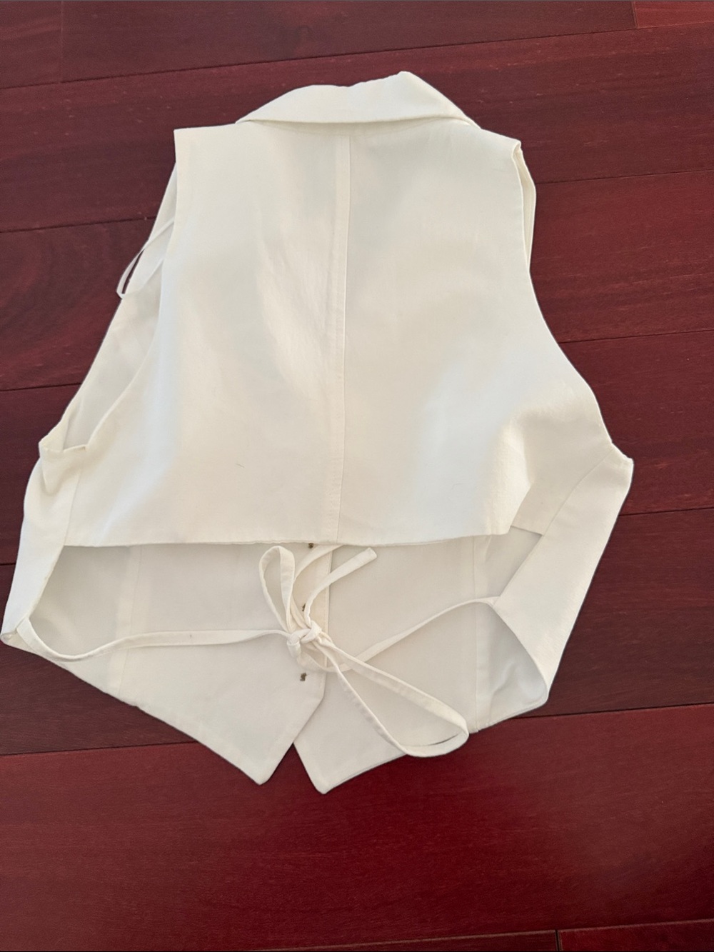 ZARA Cream Button-Front Tailored Vest (M) - Picture 3 of 3